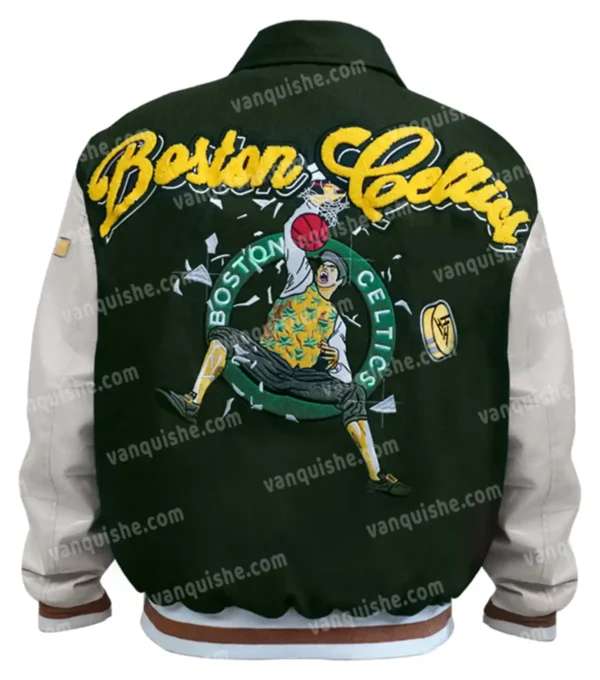 Boston Celtics Varsity Letterman Wool Jacket Back