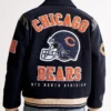 Chicago Bears Varsity Bomber Navy Blue Jacket For Sale