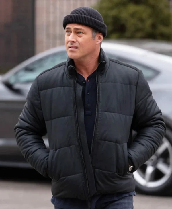 Chicago Fire S13 Taylor Kinney Black Puffer Jacket Side