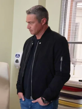 Chicago Fire S13 Taylor Kinney Black Bomber Jacket