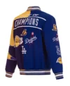 City of Champions Los Angeles Lakers and Dodgers Bomber Jacket For Sale
