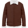 Classic Brown Shearling Suede Leather Jacket