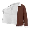 Classic Brown Shearling Suede Leather Jacket Inner