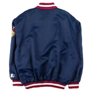Cleveland Indians Blue Bomber Jacket Back