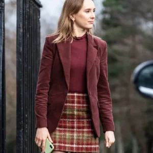 Code Of Silence S01 Rose Ayling-Ellis Maroon Blazer Side