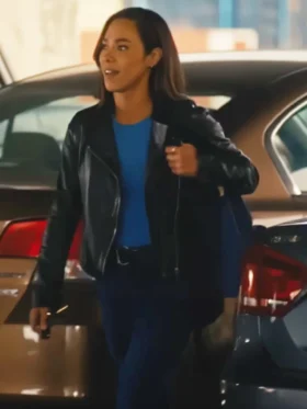 Countdown S01 Jessica Camacho Black Leather Jacket Side
