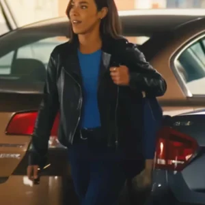 Countdown S01 Jessica Camacho Black Leather Jacket Side