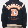 Denver Broncos Varsity Bomber Navy Blue Jacket For Sale
