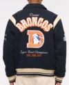 Denver Broncos Varsity Bomber Navy Blue Jacket For Sale