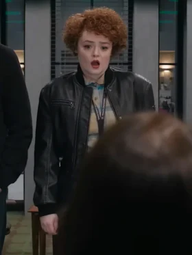 Dept. Q S01 Leah Byrne Bomber Leather Jacket