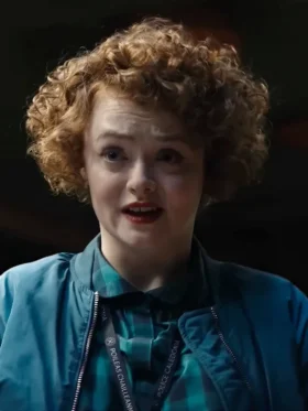 Dept. Q S01 Leah Byrne Blue Bomber Jacket Back