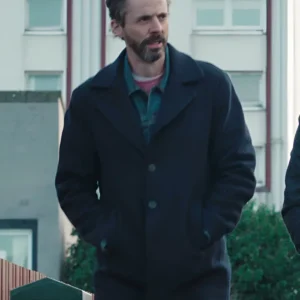 Dept. Q S01 Matthew Goode Black Wool Coat