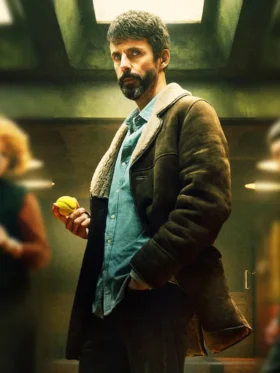 Dept. Q S01 Matthew Goode Shearling Coat