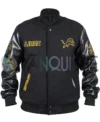 Detroit Lions Wool Black Varsity Jacket front