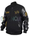 Detroit Lions Wool Black Varsity Jacket left
