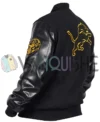 Detroit Lions Wool Black Varsity Jacket left back