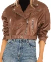 Down Home Fab S03 Chelsea DeBoer Brown Leather Jacket