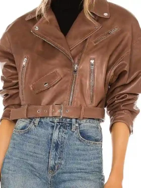 Down Home Fab S03 Chelsea DeBoer Brown Leather Jacket