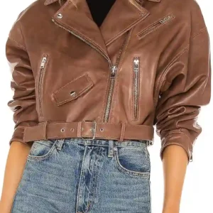 Down Home Fab S03 Chelsea DeBoer Brown Leather Jacket