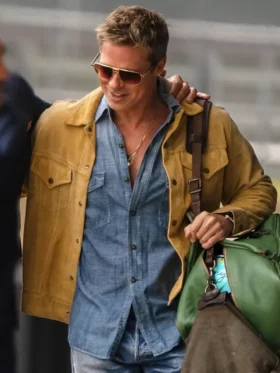 F1 The Movie 2025 Brad Pitt Brown Suede Jacket