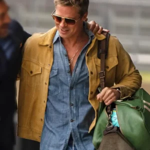 F1 The Movie 2025 Brad Pitt Brown Suede Jacket
