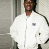 F1 The Movie 2025 Damson Idris White Bomber Jacket Side