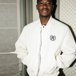 F1 The Movie 2025 Damson Idris White Bomber Jacket Side