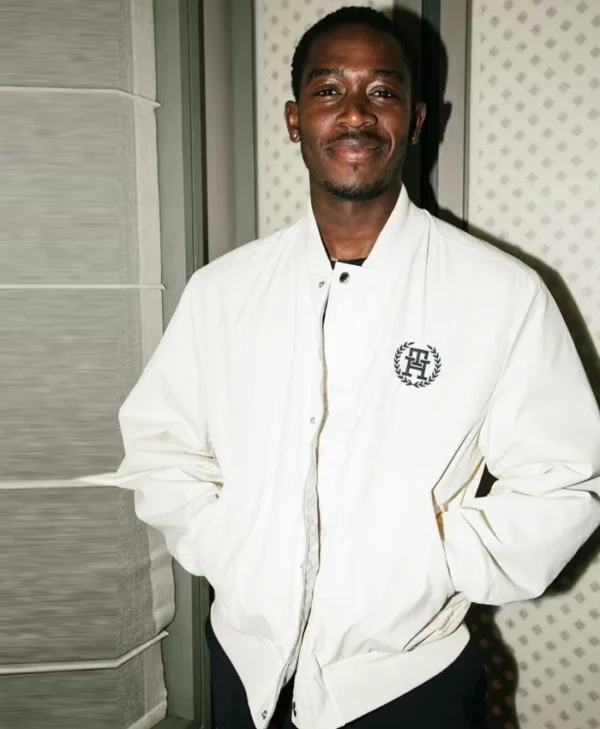 F1 The Movie 2025 Damson Idris White Bomber Jacket Side