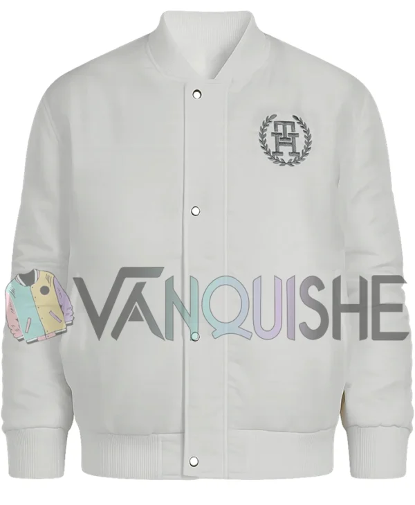 F1 The Movie 2025 Damson Idris White Bomber Jacket front