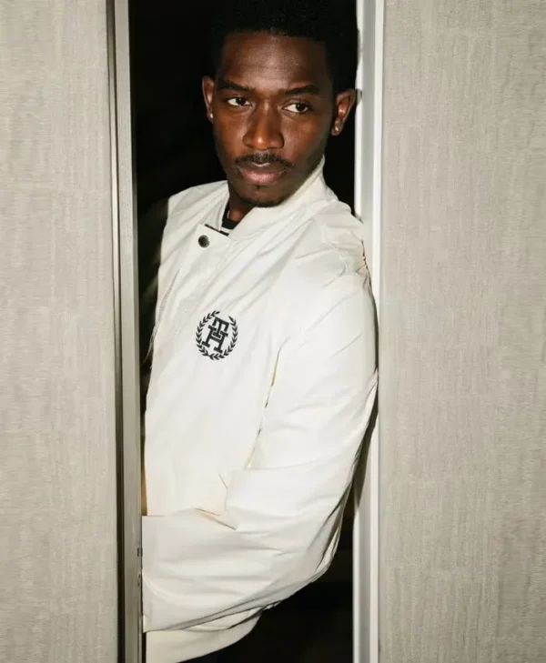 F1 The Movie 2025 Damson Idris White Bomber Jacket