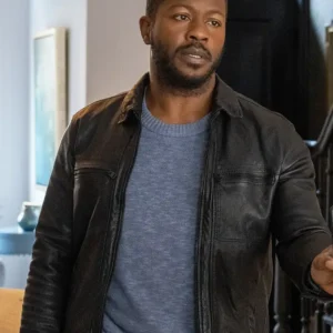 FBI Most Wanted S06 Edwin Hodge Black Leather Jacket Side