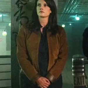 FBI S07 Missy Peregrym Brown Suede Jacket Front