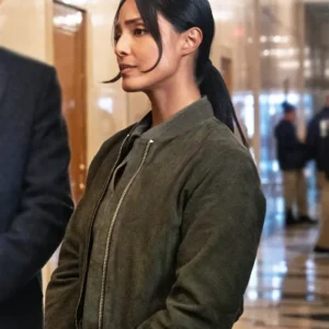 FBI S07 Emily Alabi Bomber Suede Leather Jacket