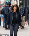 FBI S07 Missy Peregrym Blue Bomber Jacket Side
