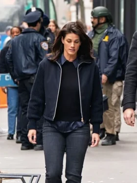 FBI S07 Missy Peregrym Blue Bomber Jacket Side