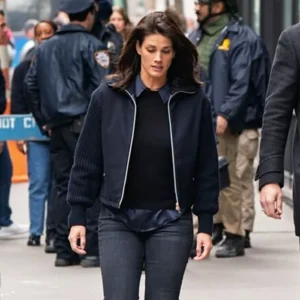 FBI S07 Missy Peregrym Blue Bomber Jacket Side