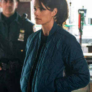 FBI S07 Missy Peregrym Blue Quilted Jacket
