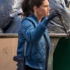 FBI S07 Missy Peregrym Blue Quilted Bomber Jacket