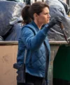 FBI S07 Missy Peregrym Blue Quilted Bomber Jacket