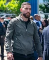 FBI S07 Zeeko Zaki Grey Bomber Jacket Side
