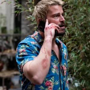 Fight Or Flight 2025 Josh Hartnett Blue Floral Print Shirts