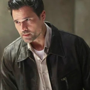 Found S02 Brett Dalton Black Leather Jacket Side