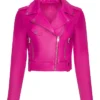 Found S02 Gabrielle Walsh Pink Leather Jacket