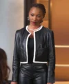 Found S02 Shanola Hampton Black Leather Jacket Side