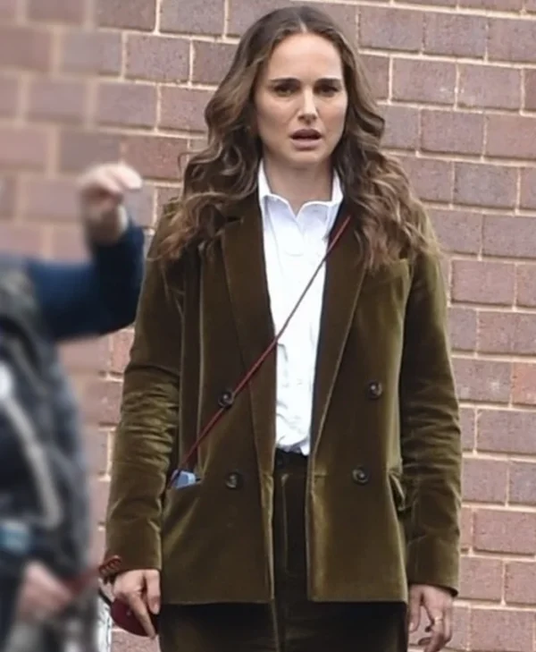 Fountain of Youth 2025 Natalie Portman Velvet Blazer Side