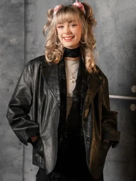 Genius Game S01 India Loader Black Leather Blazer