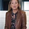 Good American Family S01 Kristine Barnett Leather Blazer