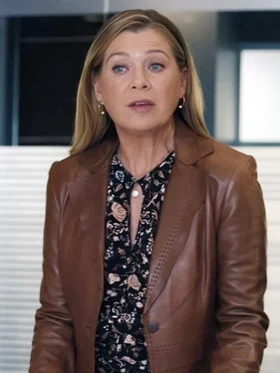 Good American Family S01 Kristine Barnett Leather Blazer