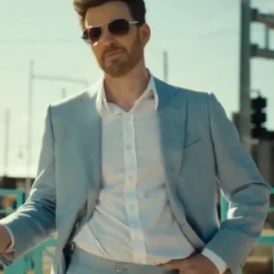 Honey Don't! 2025 Chris Evans Blue Suiting Blazer
