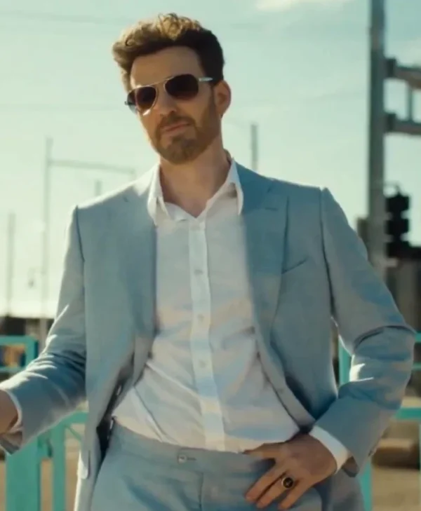 Honey Don't! 2025 Chris Evans Blue Suiting Blazer